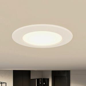 PRIOS Prios LED лампа за вграждане Rida, комплект от 10 броя, бяла, 12 cm, CCT, IP44, Затъмняване, Бял, Баня, Алуминий, Модерен, Осветителни тела за вграждане кръгли