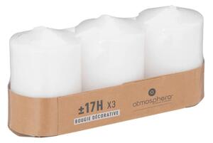 Комплект свещи без аромат atmosphera Many, 3 Броя, Votive, 5x7.5 см, Бели