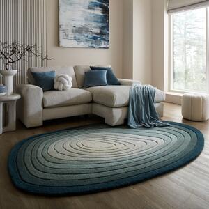Овален килим Puddle Ombre Wool Ombre Blue 160x230 cm, Flair Rugs