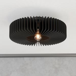 EGLO Таванна лампа Palombaia, черна, Ø 50 cm, стомана/дърво, E27, Затъмняване, Черен, Метал