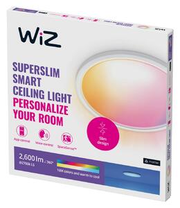 WiZ SuperSlim LED таванска лампа RGBW Ø42cm бяла, Затъмняване, Бял, Дневна/трапезария, Пластмаса, Модерен