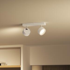 Philips Bracia LED тавански спот с две лампи, бял, Бял, Дневна/трапезария, Метал, Модерен