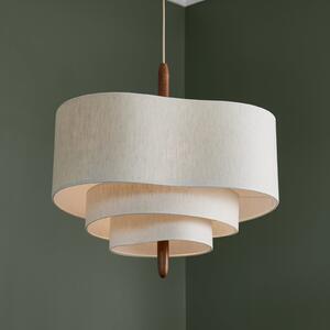 MARKET SET Pebble Текстилна висяща лампа крем Ø 58 cm, Затъмняване, Бежов, Дневна/трапезария, Плат / текстил, Дизайн
