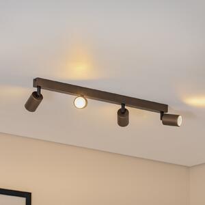 TK Lighting Таванен спот Връх, регулируем, кафяв, четири пламъка, линеен, Затъмняване, Кафяв / ръждив, Дневна/трапезария, Метал, Модерен, Таван с много пламъци
