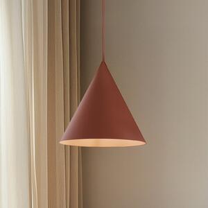 TK Lighting Висящо осветително тяло Cono, единична светлина, Ø 25 cm, тухленочервено, Затъмняване, Червен, Дневна/трапезария, Метал, Модерен