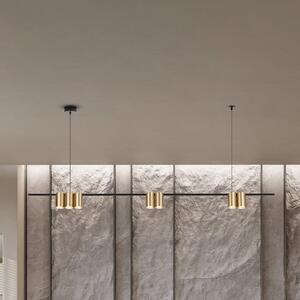 Eko-Light Висяща лампа Genesis, алуминий черен/златен, 7 x GU10, дължина 150 cm, Затъмняване, Черен, Дневна/трапезария, Алуминий, Дизайн