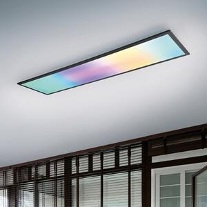 Reality Leuchten LED лампа за таван Beta, дължина 119 см, черна, RGBW, CCT, Затъмняване, Черен, Дневна/трапезария, Метал, Модерен