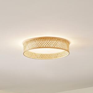 Lindby LED осветление за таван Eilif, бамбук, Ø 40 cm, Дърво, Дневна/трапезария, Бамбук, Модерен