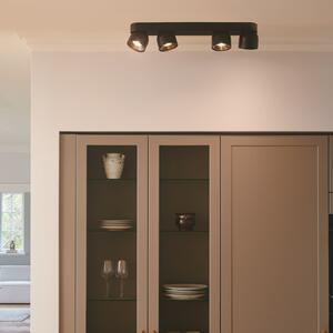Nordlux Downlight Pitcher, GU10, четирипламенна, метал, черна, Затъмняване, Черен, Дневна/трапезария, Метал, Модерен