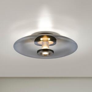 PURE Vitrum LED осветление за таван, сиво, стъкло/алуминий, Ø 45 cm, Затъмняване, Сив, Дневна/трапезария, Стъкло, Модерен
