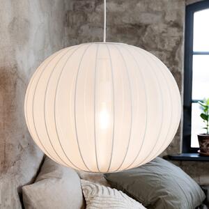 Markslöjd Висяща лампа Florence, бяла, Ø 50 cm, найлон, Затъмняване, Бял, Дневна/трапезария, Плат / текстил, Скандинавски, Глобус