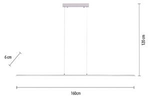 PURE LED висящо осветление Lite, сребристо, 160 cm, CCT, с възможност за, Затъмняване, Сив, Дневна/трапезария, Алуминий, Модерен