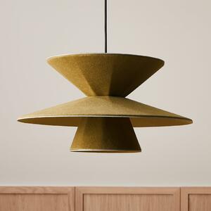 LOOM DESIGN LED висяща лампа Morphic, зелена, филц, Ø 50 cm, Затъмняване, Зелен, Дневна/трапезария, Плат / текстил, Модерен
