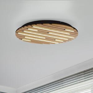 Q-Smart-Home Paul Neuhaus Smart LED осветление за таван Q-Acoustic, дърво Ø 60 cm, Затъмняване, Дърво, Дневна/трапезария, Дървесина, Модерен