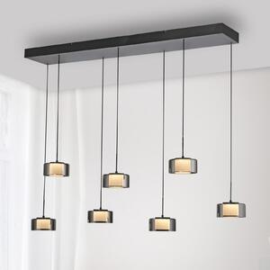 Paul Neuhaus LED висяща лампа Rika, 135 cm, стъкло, с възможност за димиране, Затъмняване, Черен, Дневна/трапезария, Стъкло, Модерен