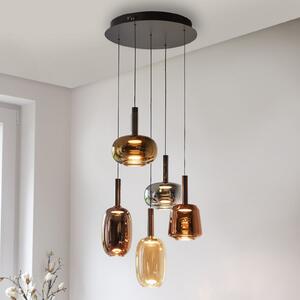 Paul Neuhaus LED висяща лампа Irides, Ø 55 cm, цветна, стъкло, Затъмняване, Многоцветен, Дневна/трапезария, Стъкло, Модерен