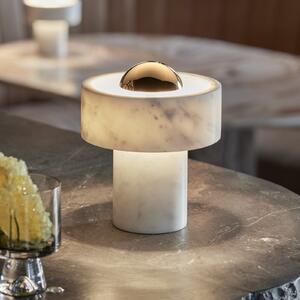 Tom Dixon LED акумулаторна настолна лампа Stone, златист цвят, височина 19 cm, Затъмняване, Дневна/трапезария, Мрамор, Дизайн