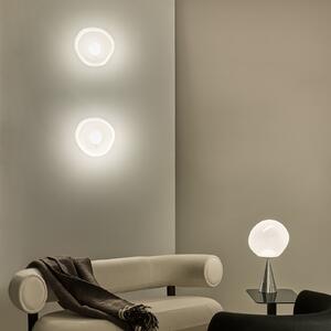 Tom Dixon LED стенна лампа Melt на Dixon, Ø 29 cm, опалово/хромирано, Затъмняване, Металик, Дневна/трапезария, Пластмаса, Дизайн
