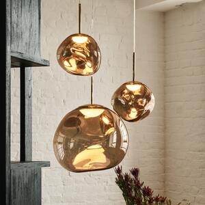 Tom Dixon висяща лампа Melt, Ø 28 cm, бронзов цвят, фасунга, Затъмняване, Бронзов / античен месинг, Дневна/трапезария, Пластмаса, Дизайн
