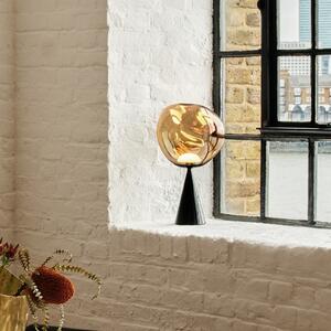 Tom Dixon LED настолна лампа Melt Cone Fat, бронзов цвят, 47 cm, Затъмняване, Черен, Дневна/трапезария, Метал, Дизайн