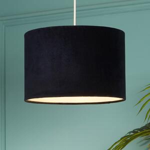 Searchlight Висяща лампа Mersana, Ø 30 cm, тъмно синьо, кадифе, E27, Затъмняване, Син, Дневна/трапезария, Плат / текстил, Скандинавски