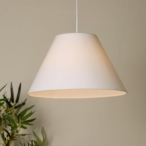 Searchlight Висяща лампа Lyta, бяла, Ø 38 cm, текстил, E27, конусовидна форма, Затъмняване, Бял, Дневна/трапезария, Плат / текстил, Скандинавски