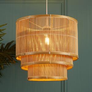 Searchlight Висяща лампа Astaria, цвят на дърво, бамбук, Ø 40 cm, E27, Затъмняване, Дърво, Дневна/трапезария, Бамбук, Къща в провинцията / Рустик
