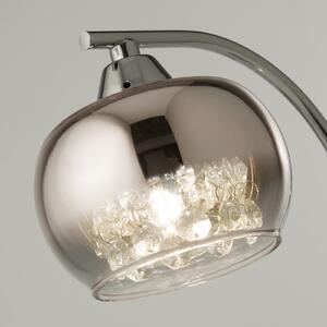 Searchlight Настолна лампа Ianis, сива, метал/стъкло, височина 36 cm, G9, Прозрачен, Дневна/трапезария, Стъкло, Модерен
