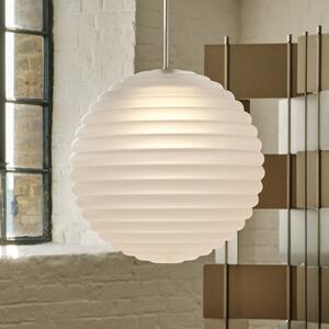 Tom Dixon LED висяща лампа Press Sphere, матирана, Ø 30 cm, Затъмняване, Бял, Дневна/трапезария, Стъкло, Дизайн