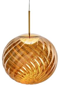 Tom Dixon LED висяща лампа Whirl, златна, 45 cm, пластмаса, димер, Затъмняване, Злато / месинг, Дневна/трапезария, Пластмаса, Дизайн