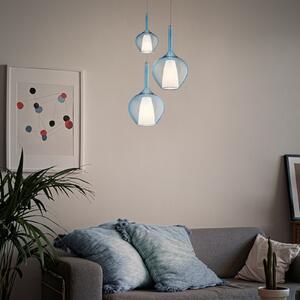 IDEAL LUX Идеална висяща лампа Lux Kalique 1, синя, Ø 18 cm, пластмаса, Затъмняване, Син, Дневна/трапезария, Пластмаса, Модерен