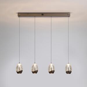 Searchlight LED висяща лампа Seeds, кремава, дължина 75 cm, стъкло 4-flg., Затъмняване, Бежов, Дневна/трапезария, Стъкло