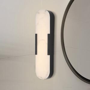 Searchlight LED стенна лампа за баня Opaline, височина 50 cm, черна, метал/смола, Затъмняване, Черен, Баня, Метал