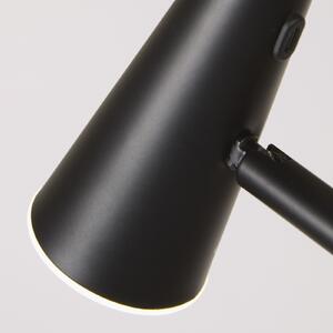 Searchlight LED акумулаторна стояща лампа 10450BK, черна, височина 151 cm, метал, Затъмняване, Черен, Дневна/трапезария, Метал, Модерен