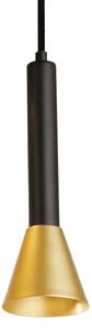 Searchlight Висяща лампа Signal, дължина 84 cm, черно/златисто, метал, Затъмняване, Черен, Дневна/трапезария, Метал