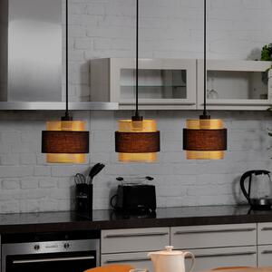 OSRAM висяща лампа Decor Hornet, 3-пламъчна, черна/златна, Затъмняване, Черен, Дневна/трапезария, Плат / текстил, Модерен
