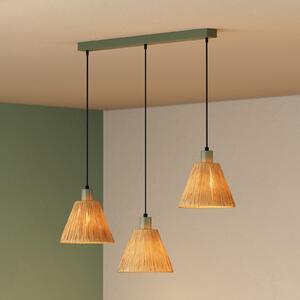OSRAM висяща лампа Decor Raffia, 3-флуелна, рафиа, натурална, Затъмняване, Кафяв / ръждив, Дневна/трапезария, Други материали, Къща в провинцията / Рустик