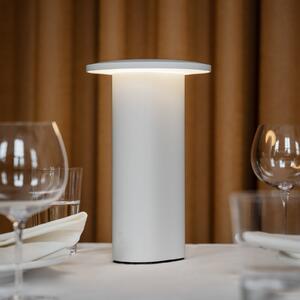 FRITZ HANSEN LED акумулаторна настолна лампа Solae, бяла, алуминий, IP44, Затъмняване, Бял, Дневна/трапезария, Алуминий, Модерен