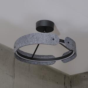 OSRAM LED плафон Decor Curve Felt, сив, филц, 3000 K, Сив, Дневна/трапезария, Плат / текстил, Модерен