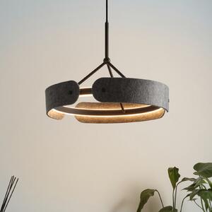 OSRAM LED висяща лампа Decor Curve Felt, сива, филц, 3000 K, Сив, Дневна/трапезария, Плат / текстил, Модерен