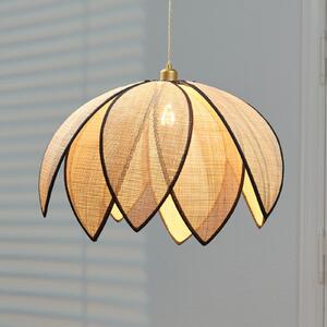 OSRAM висяща лампа Decor Rattan Lotus, Ø 67 cm, бежова, E27, Затъмняване, Бежов, Дневна/трапезария, Дървесина, Средиземноморски