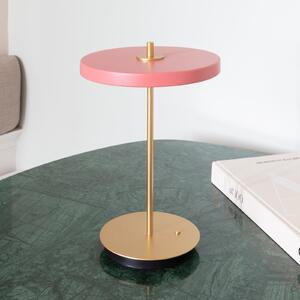UMAGE LED акумулаторна настолна лампа Asteria Move, розово/месинг, 31 cm, Затъмняване, Розов / Розе, Дневна/трапезария, Метал, Дизайн