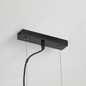 Searchlight Висяща лампа Hessian, дължина 60 cm, естествено бяла, лен/метал, Затъмняване, Бял, Дневна/трапезария, Плат / текстил