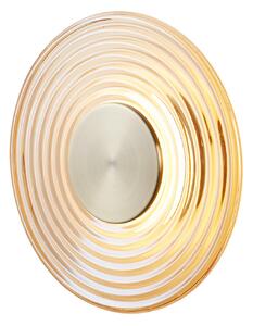 Searchlight LED стенна лампа Cleo, цвят кехлибар/месинг, Ø 30 cm, стъкло, Затъмняване, Бежов, Дневна/трапезария, Стъкло, Модерен
