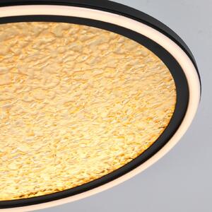 Searchlight LED плафон Luna, Ø 40 cm, черен/златист, метал, Затъмняване, Злато / месинг, Дневна/трапезария, Метал