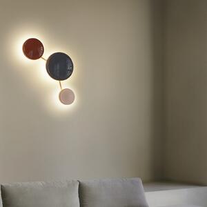 MARSET LED стенна лампа Caramel, кафява, Ø 28 cm, TRIAC, стъкло, Затъмняване, Кафяв / ръждив, Дневна/трапезария, Стъкло, Дизайн