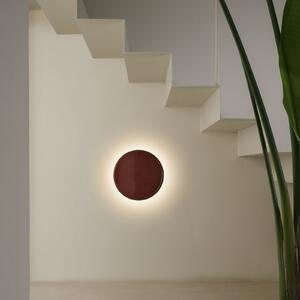 MARSET LED стенна лампа Caramel, кафява, Ø 38 cm, TRIAC, стъкло, Затъмняване, Кафяв / ръждив, Дневна/трапезария, Стъкло, Дизайн