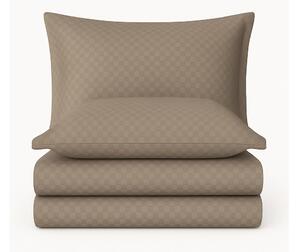 Кафяво единично спално бельо от памук Renforcé 140x200 cm Checkered – Mila Home Luxury
