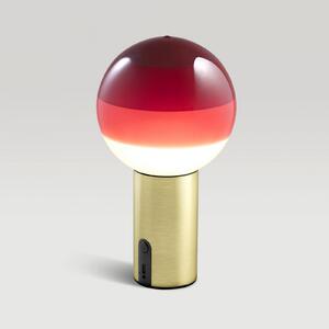 MARSET акумулаторна настолна лампа Dipping Light, червена/месингова, с, Затъмняване, Червен, Дневна/трапезария, Стъкло, Дизайн