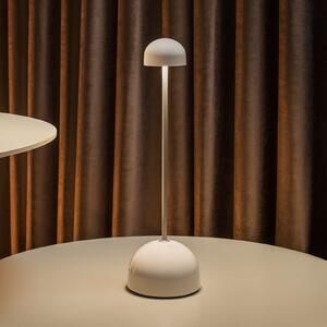 MARSET LED акумулаторна настолна лампа Sips, бяла/сребриста, 31 cm, стомана, Затъмняване, Металик, Метал, Дизайн